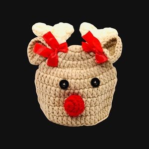 Crochet Rudolph Baby Warm Knitted Hat Small